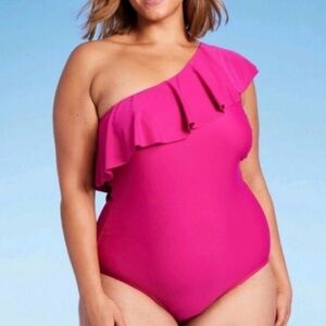 Kona Sol, One Piece Ruffle Swimsuit - EUC